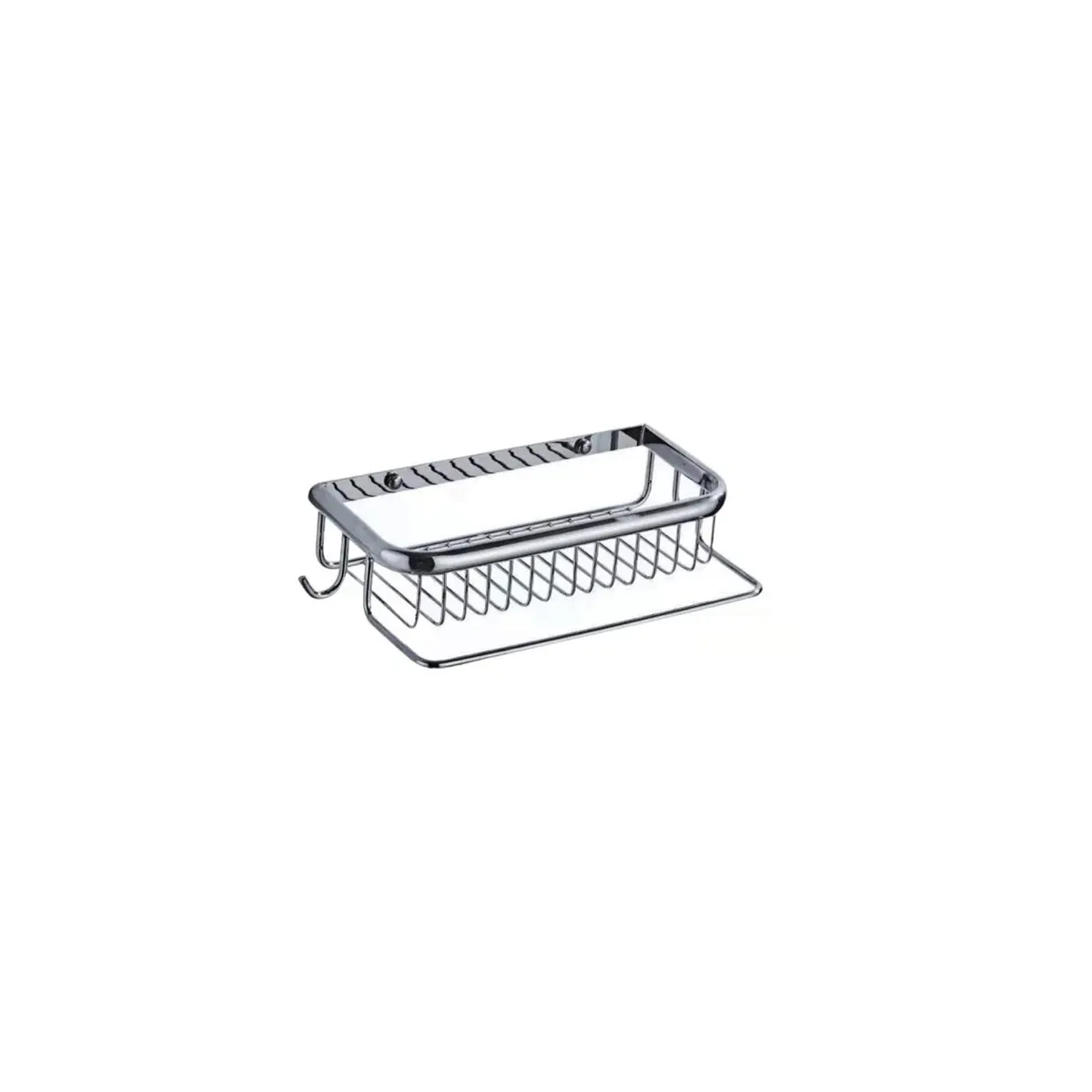 Rectangular Basket with Towel Bar in Chrome finish, model S910130D-2