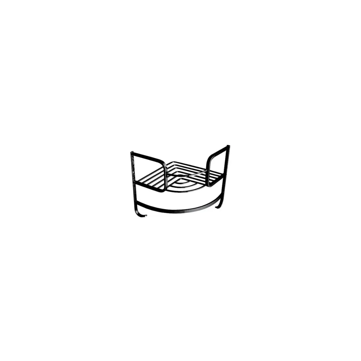 Single-Tier Corner Basket with Rod in Pearl Black finish, model S117-12