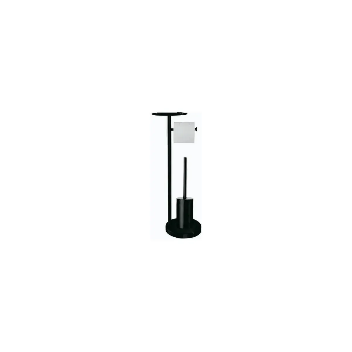 Free-Standing Tissue Holder with Toilet Brush in Matte Black finish, model 8111