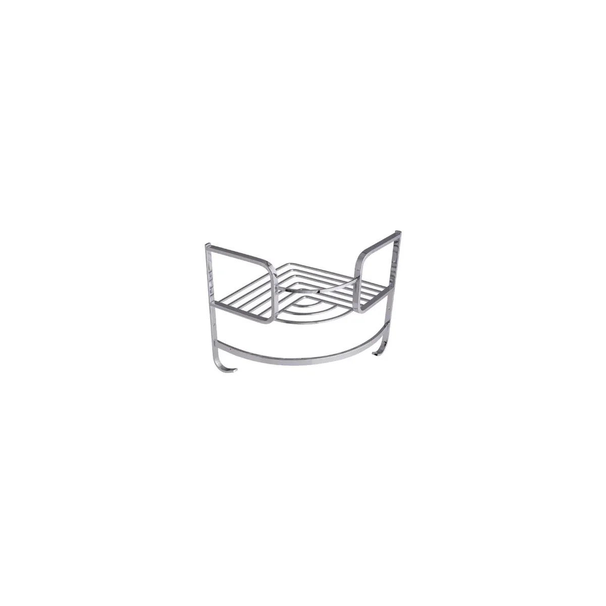 Single-Tier Corner Basket with Rod in Chrome finish, model S117-2