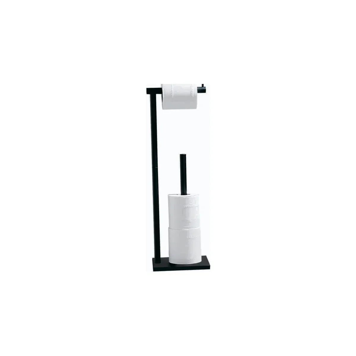 Free-Standing Tissue Holder with Toilet Brush in Matte Black finish, model 8103