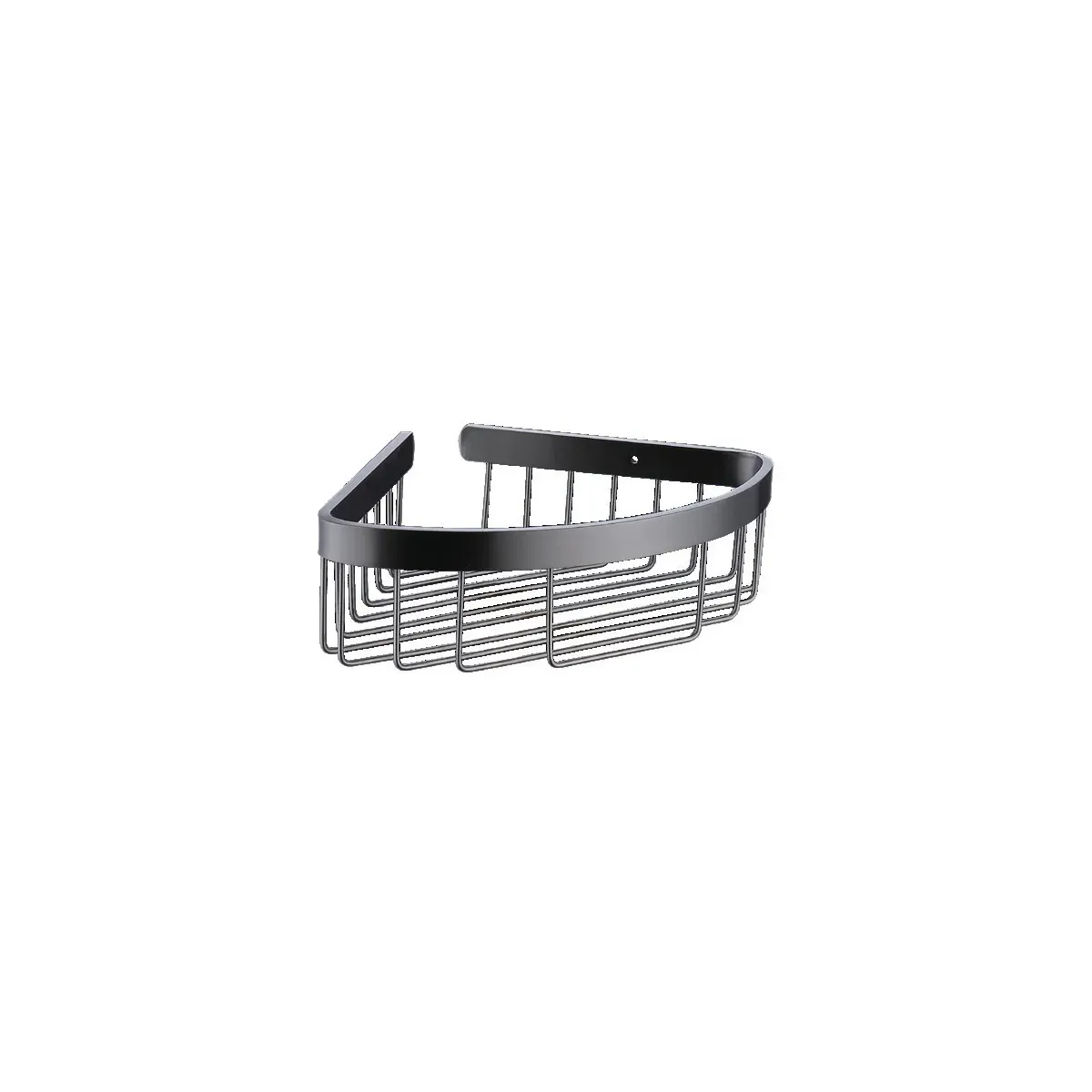 Wide-Rim Single-Tier Corner Basket in Gun Grey finish, model S21022K-15