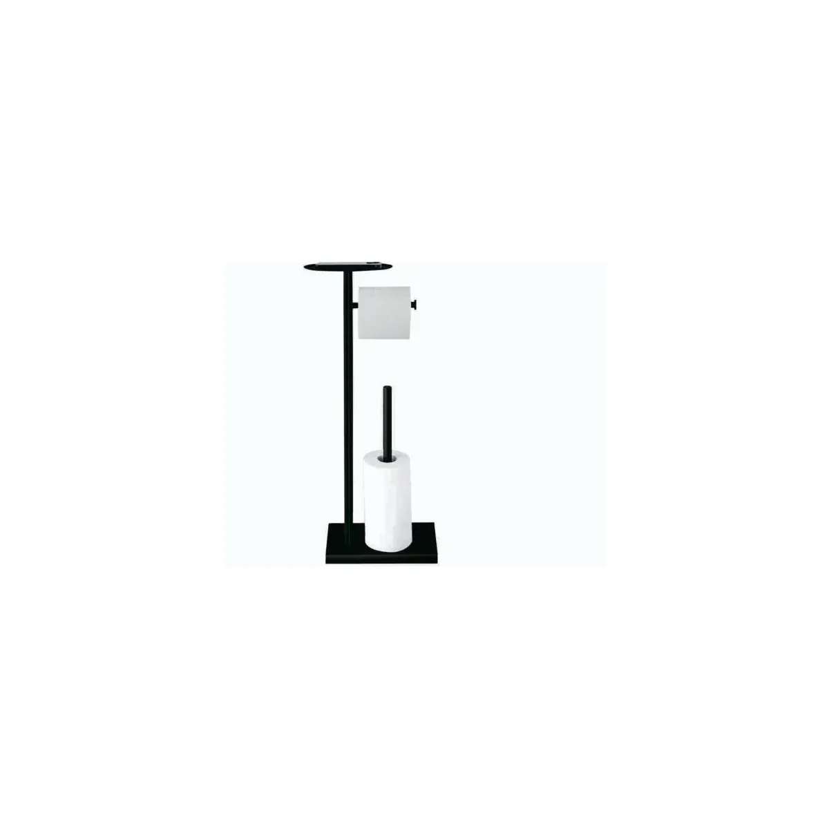 Free-Standing Tissue Holder with Toilet Brush in Matte Black finish, model 8112