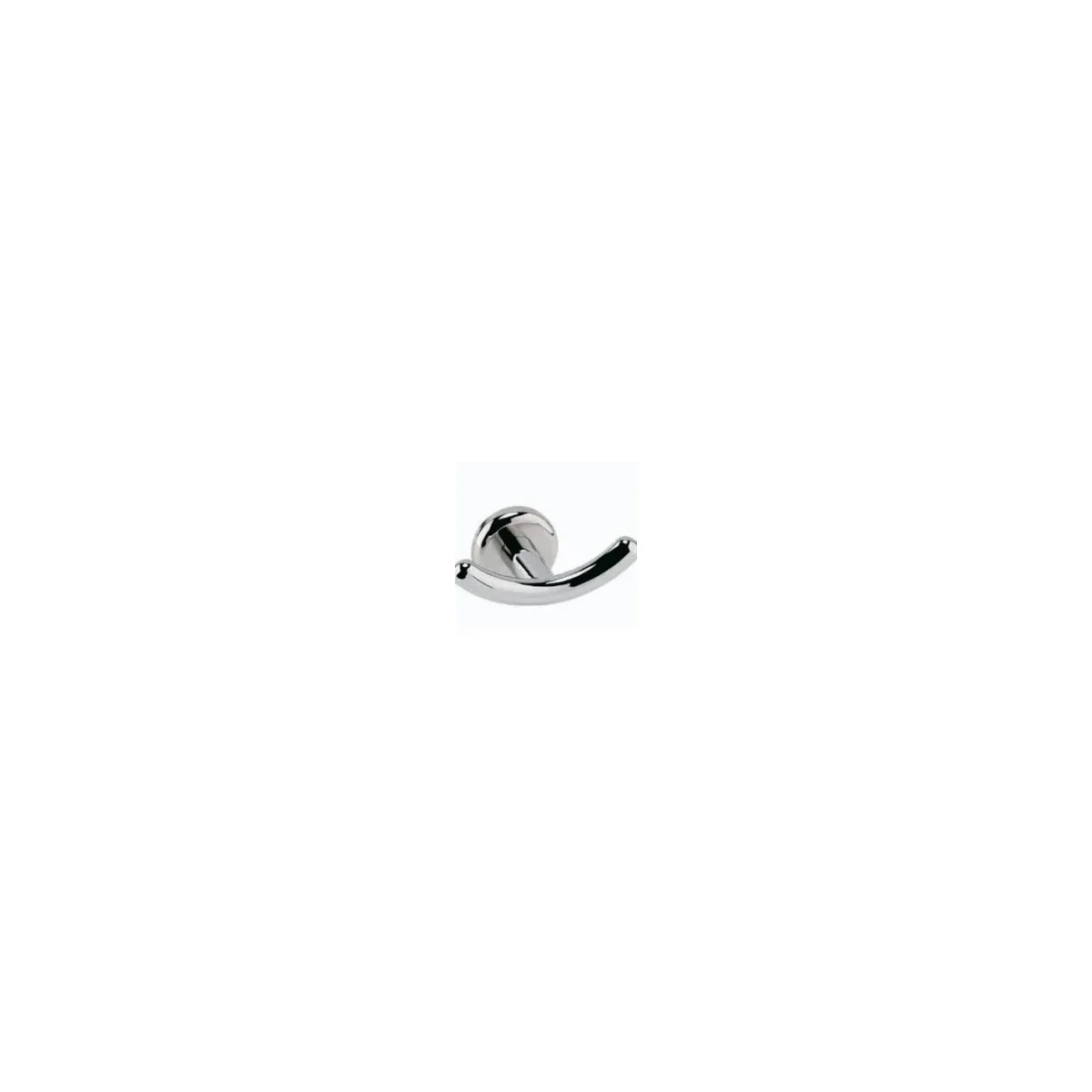 Round Curved Double Coat Hook in Chrome finish, model 9586