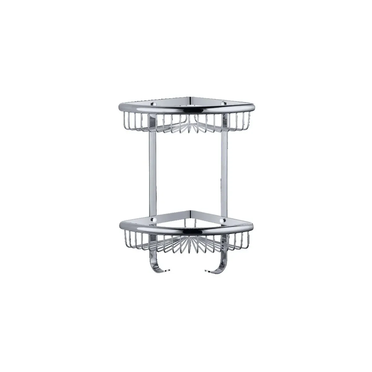 Single-Tier Triangle Corner Basket in Chrome finish, model S91022D-2