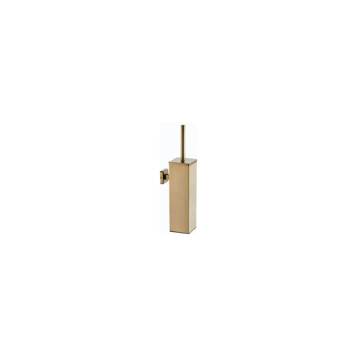 Wall-Mounted Square Toilet Brush Holder in Gold finish, model 8905
