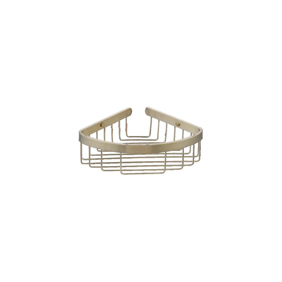 Wide-Rim Single-Tier Corner Basket in Brushed finish, model S21022K-16