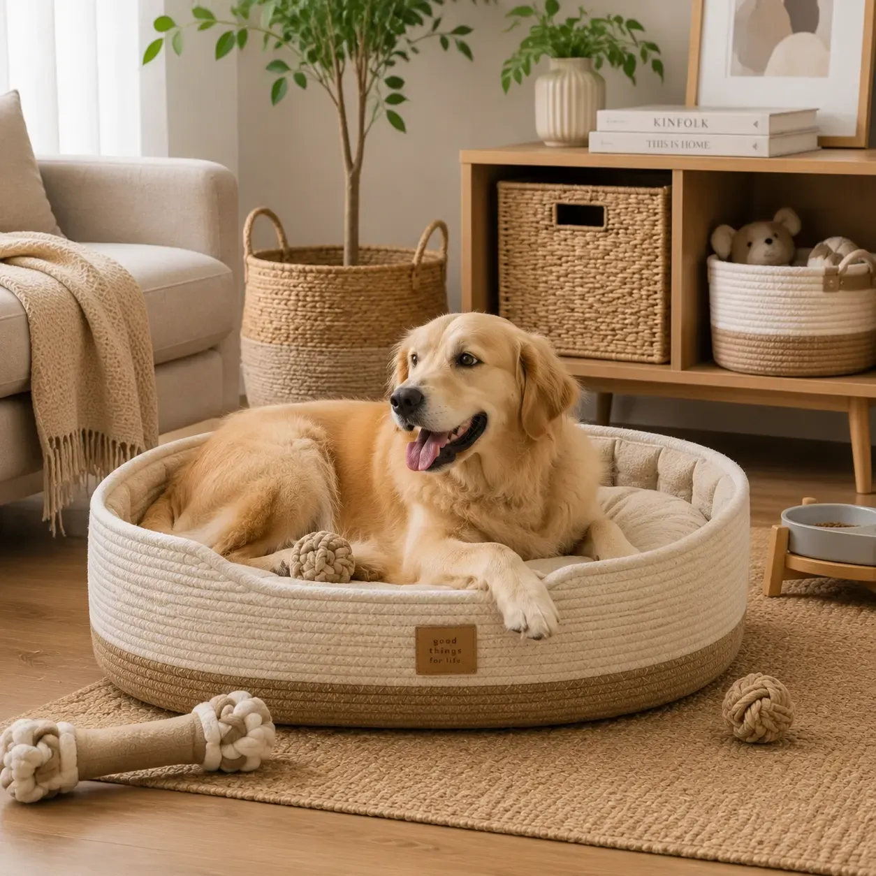 Comfortable pet basket and storage solutions for dogs