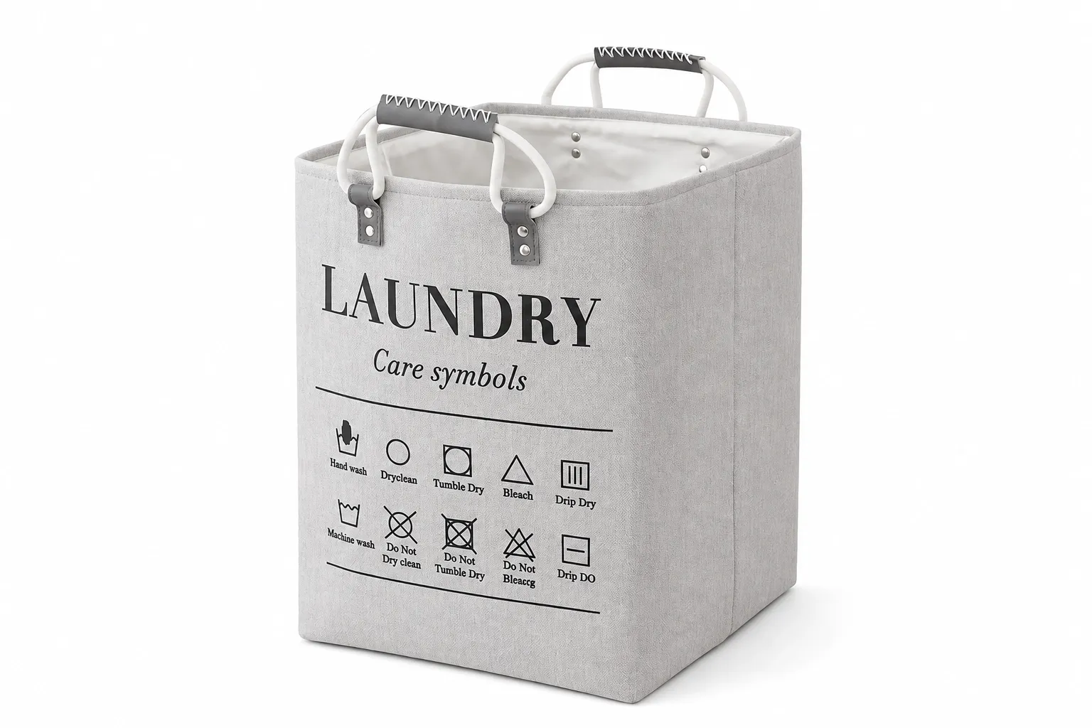 Flax fabric laundry hamper with handles for home organization