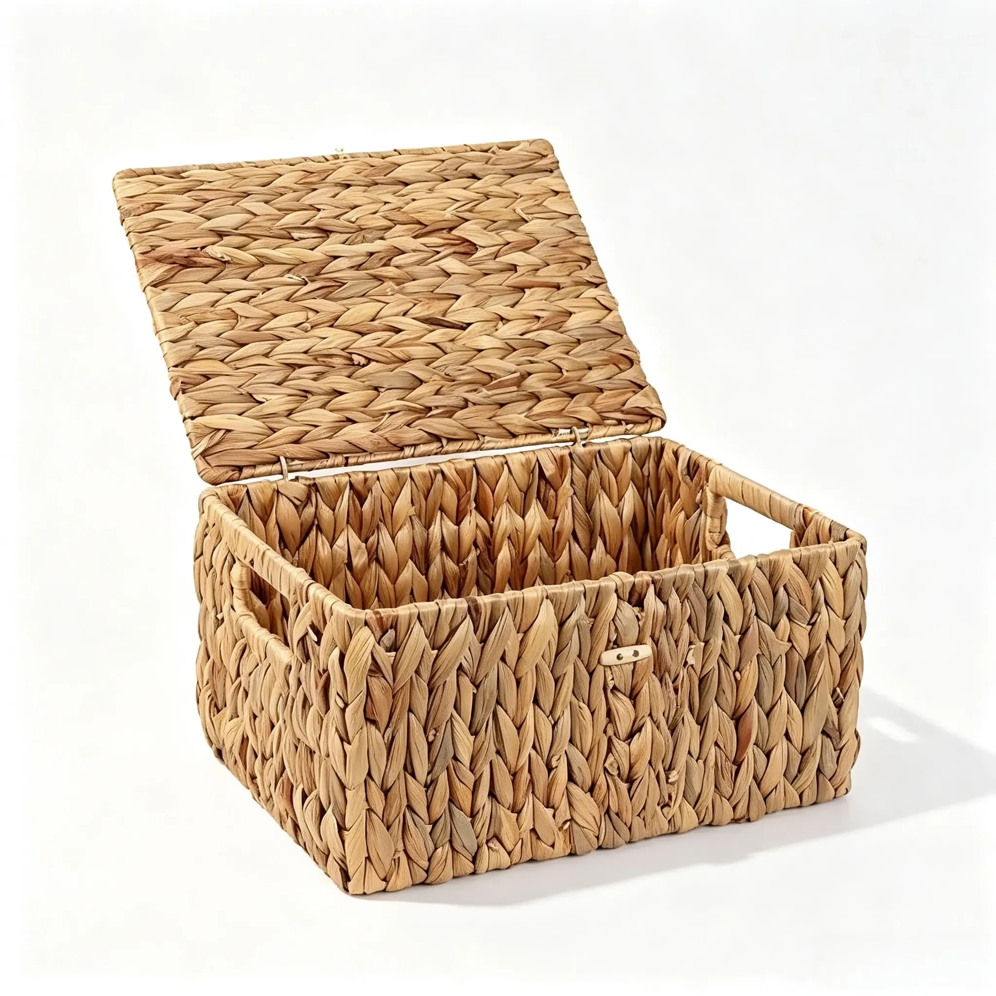 Handwoven water hyacinth storage basket for home organization