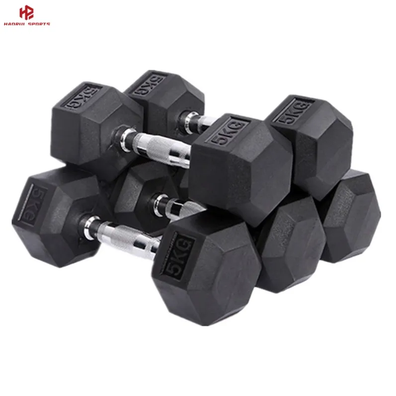 Hex Rubber Dumbbell 1