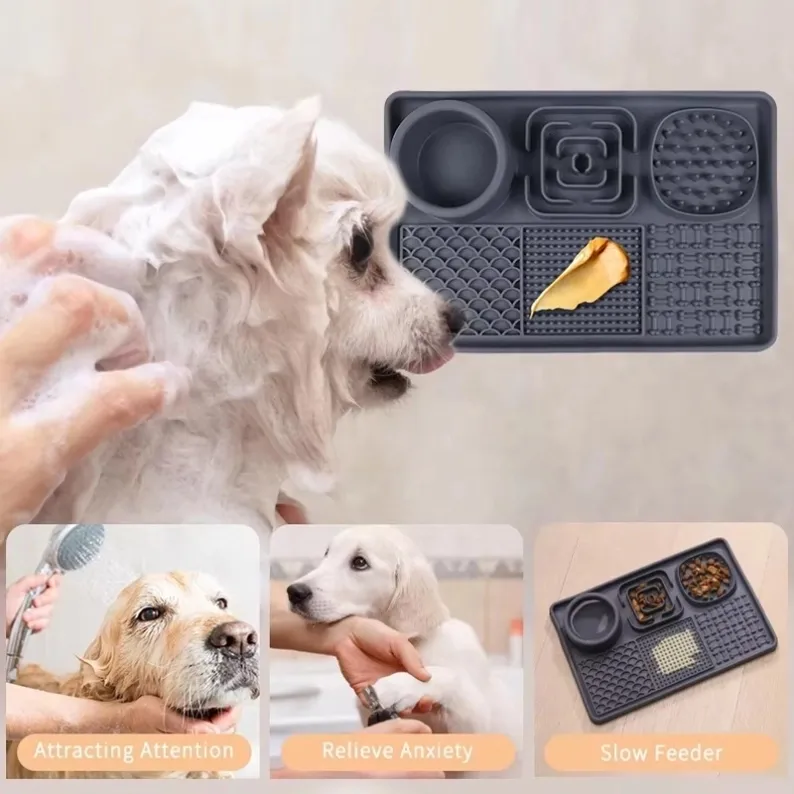 Silicone Dog Lick Mat with Suction Cups - Anxiety Relief (1)