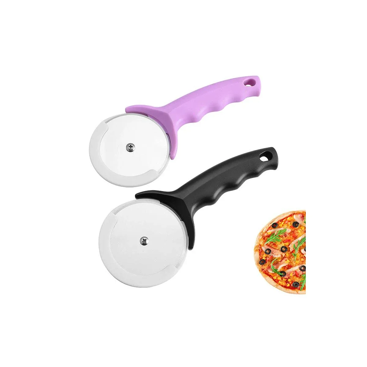 Pizza cutter wheel with protective blade cover