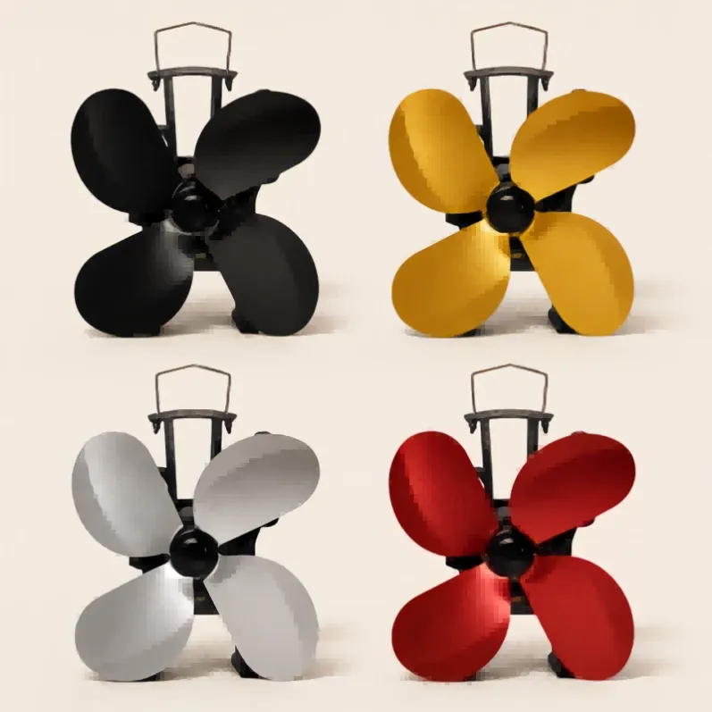 Four color options for clamp mounted stove fan(1)