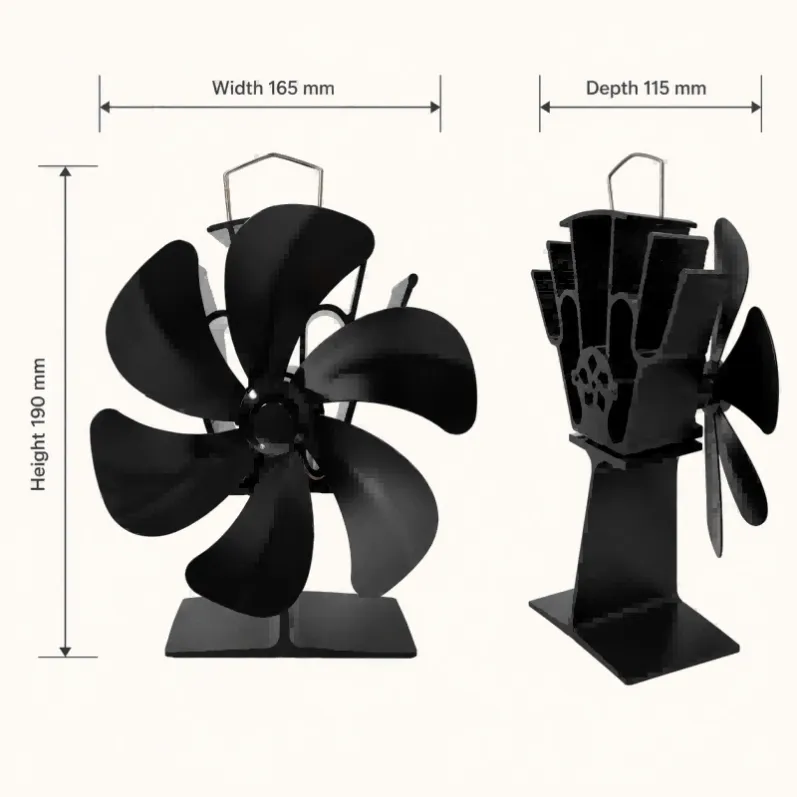 Large heat sink stove top fan for wood stove (2)