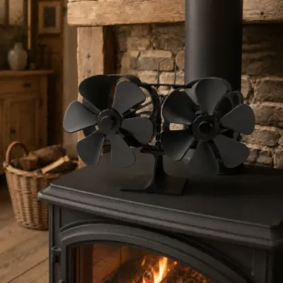 Heat powered stove fan on wood stove (2)