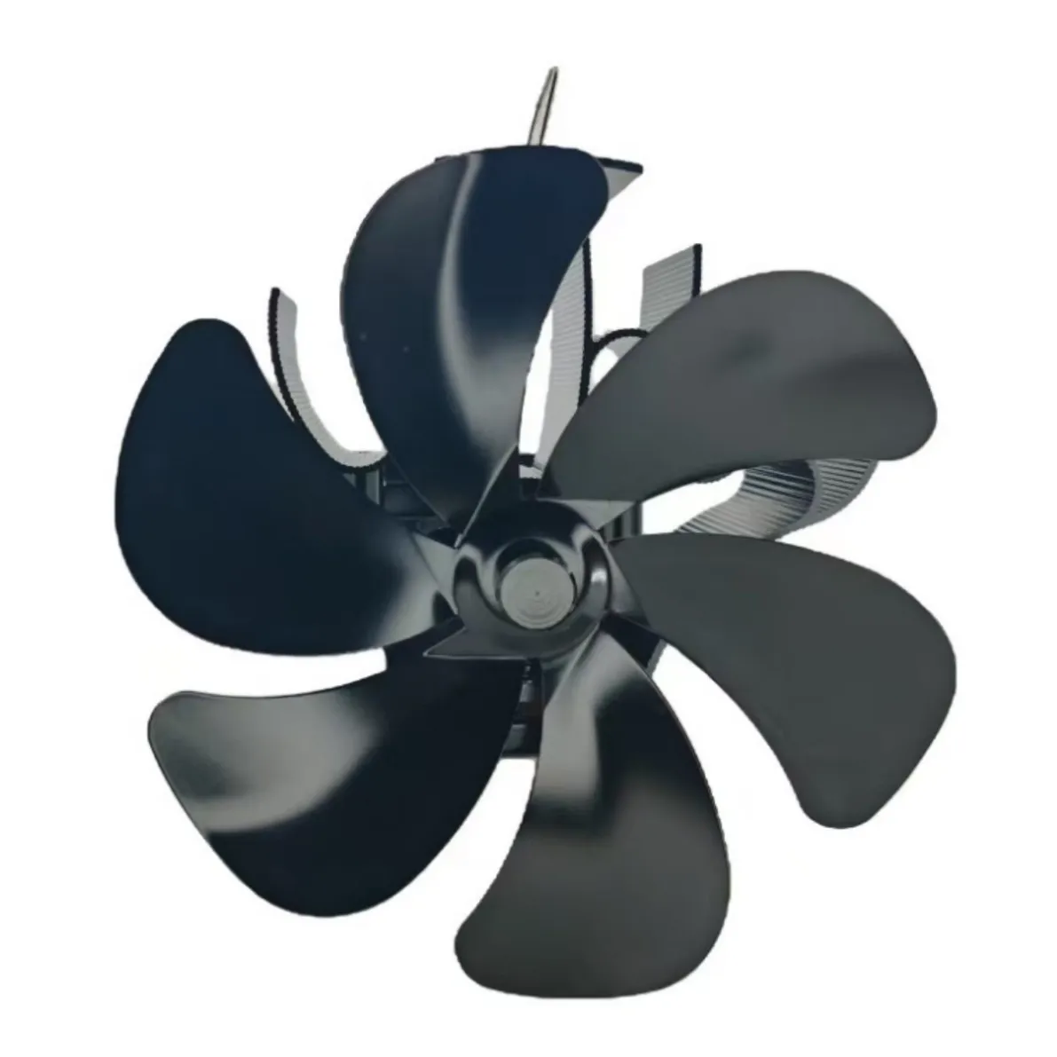 Clamp mounted stove fan for wood stove pipe