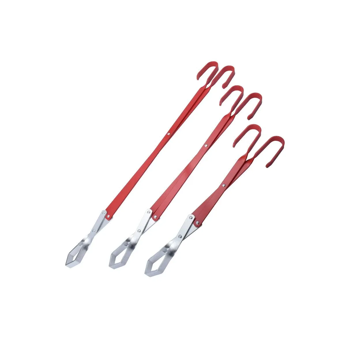 Long aluminum charcoal tongs for BBQ and fire pit