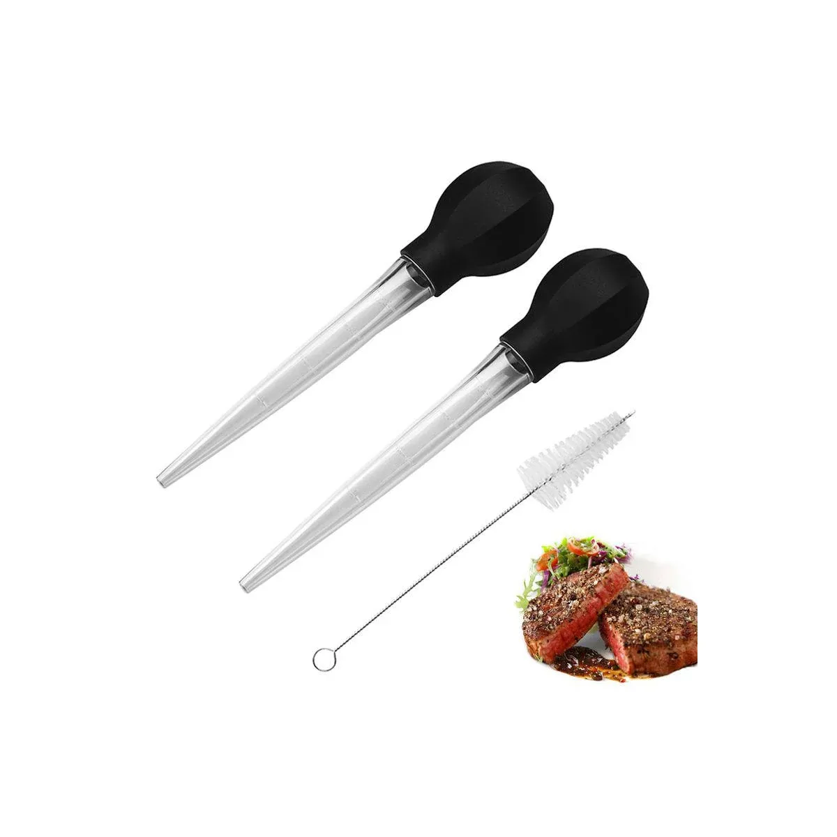 BBQ turkey baster with brush accessory