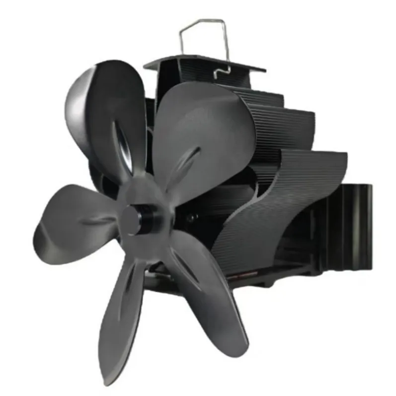 Clamp mounted stove fan for wood stove pipe