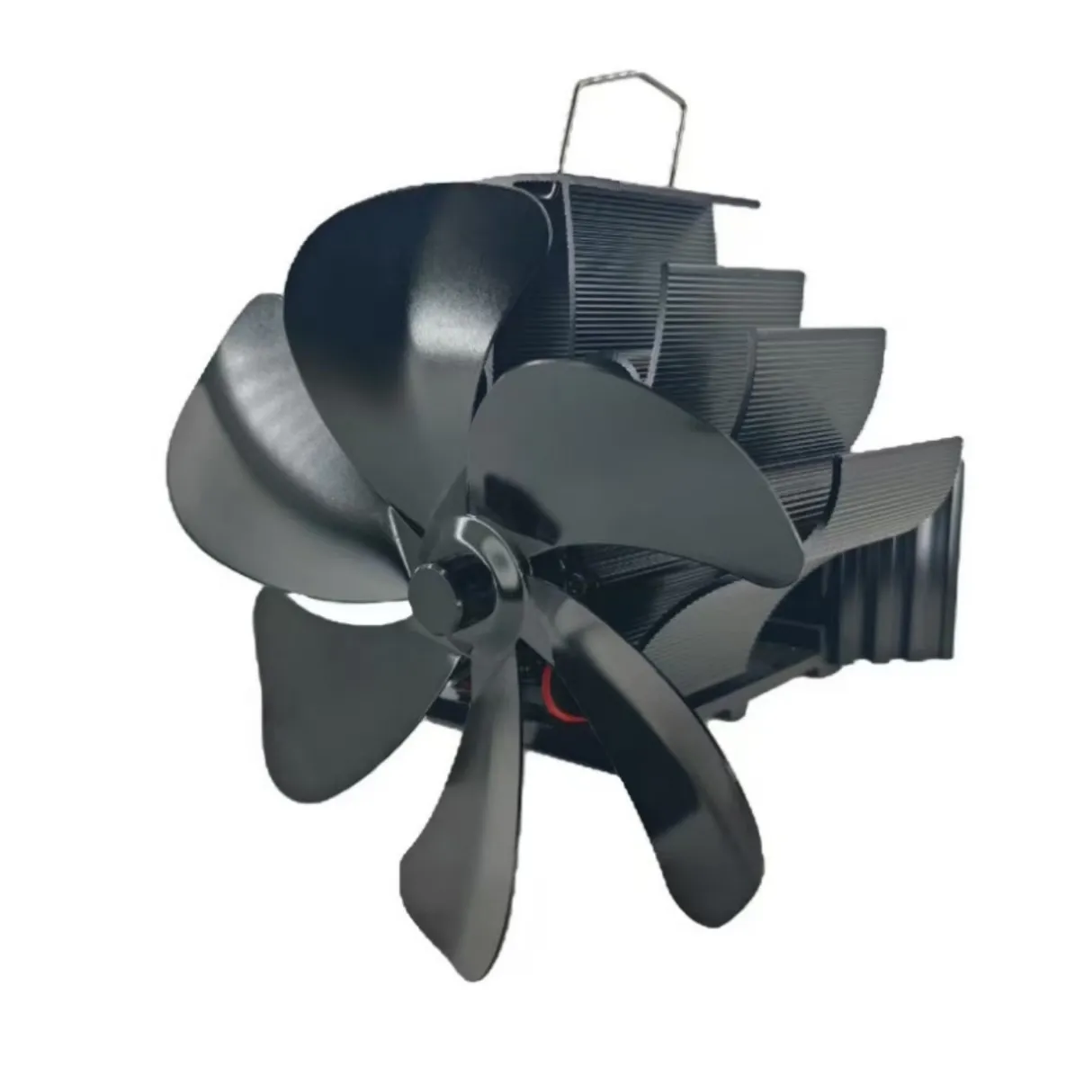 Pipe mounted stove fan with aluminium alloy heat sink