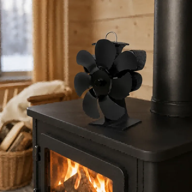 Heat powered stove fan on wood stove (2)