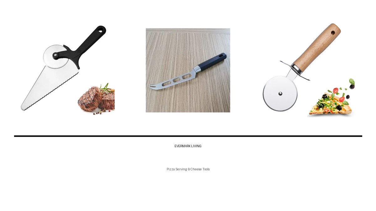 Stainless steel pizza server, cheese knife set and pizza cutter wheel with protective cover