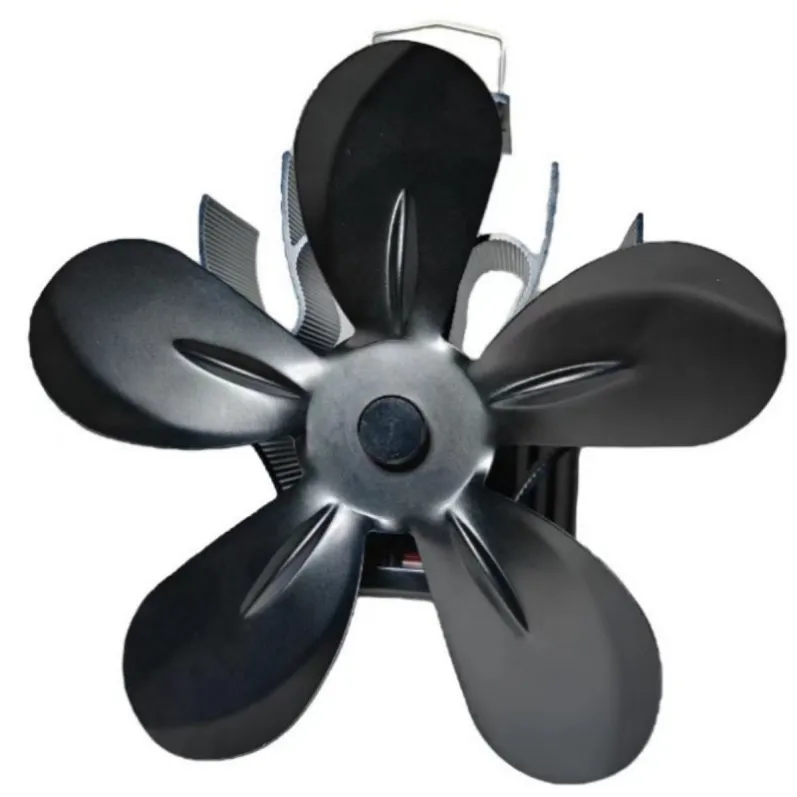 Torch style clamp mounted 5-blade heat powered stove fan (1)