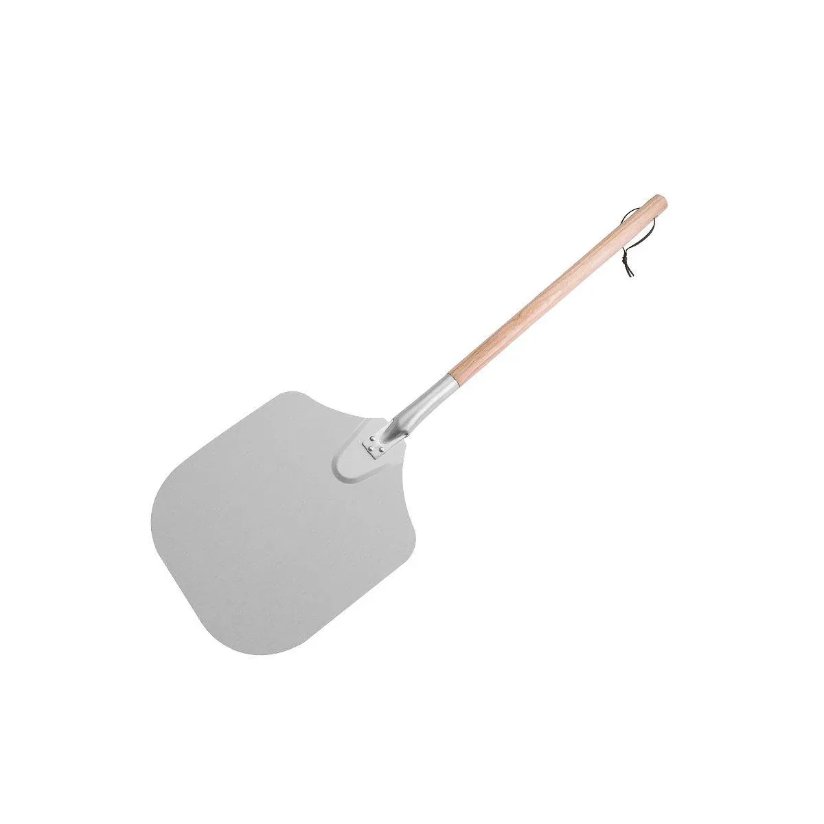 Commercial aluminum pizza peel with wooden handle