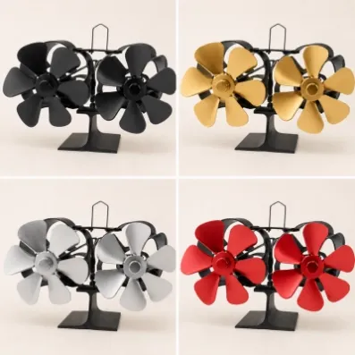 Color options for twin flower dual-head stove fan