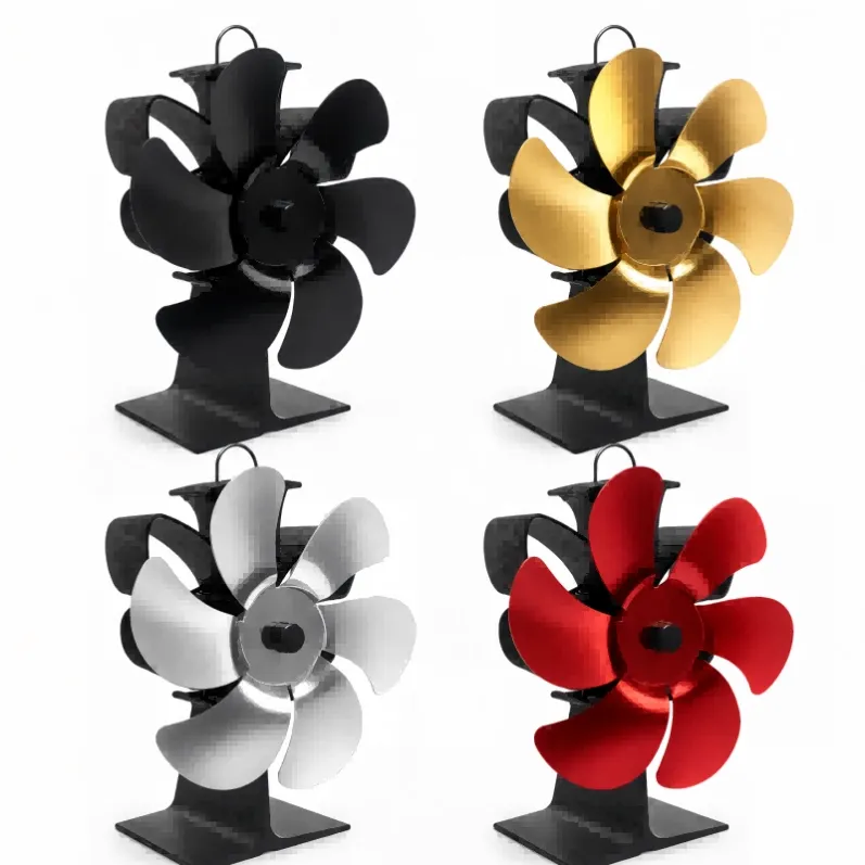 Four color options for heat powered stove fan