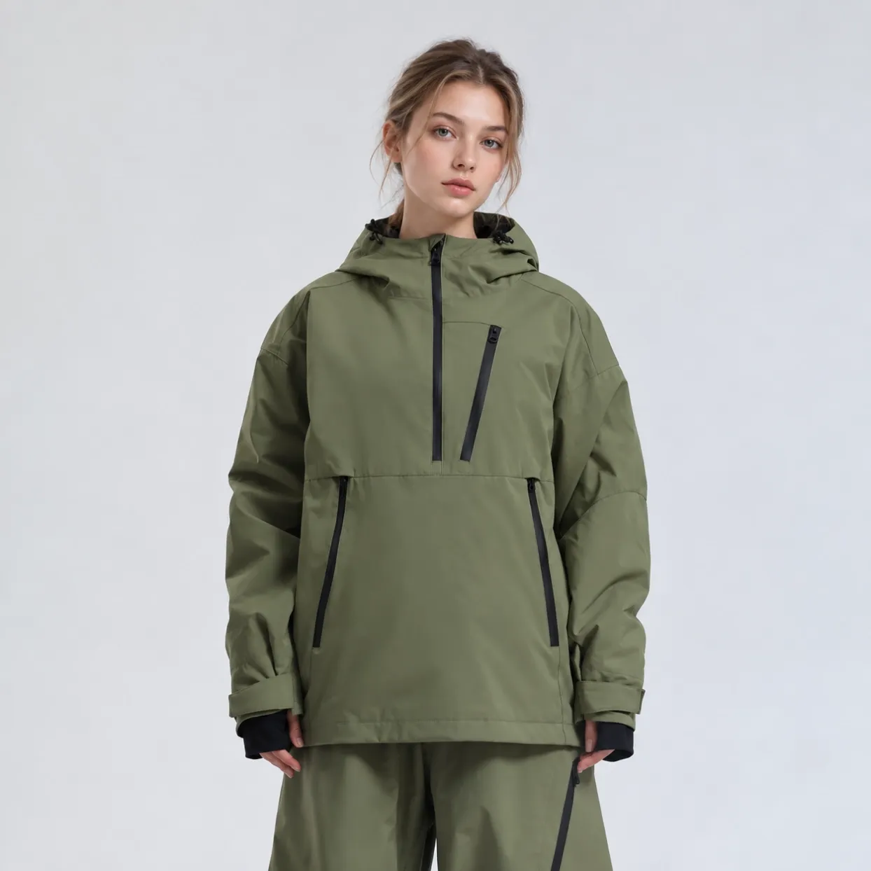 womens-olive-anorak-ski-jacket-main