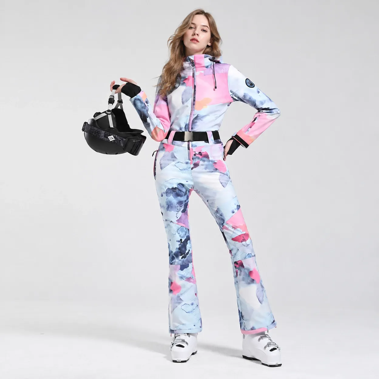 custom-mens-one-piece-ski-suit-hooded-front