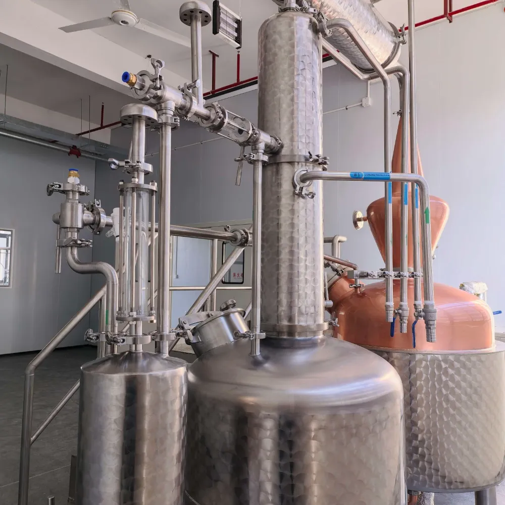 250L_copper_distiller_condenser_piping_valves_receiving_tank_closeup_04