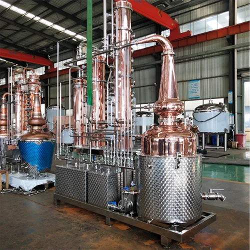 jacketed-copper-distillation-kettle-and-multi-stage-reflux-tower