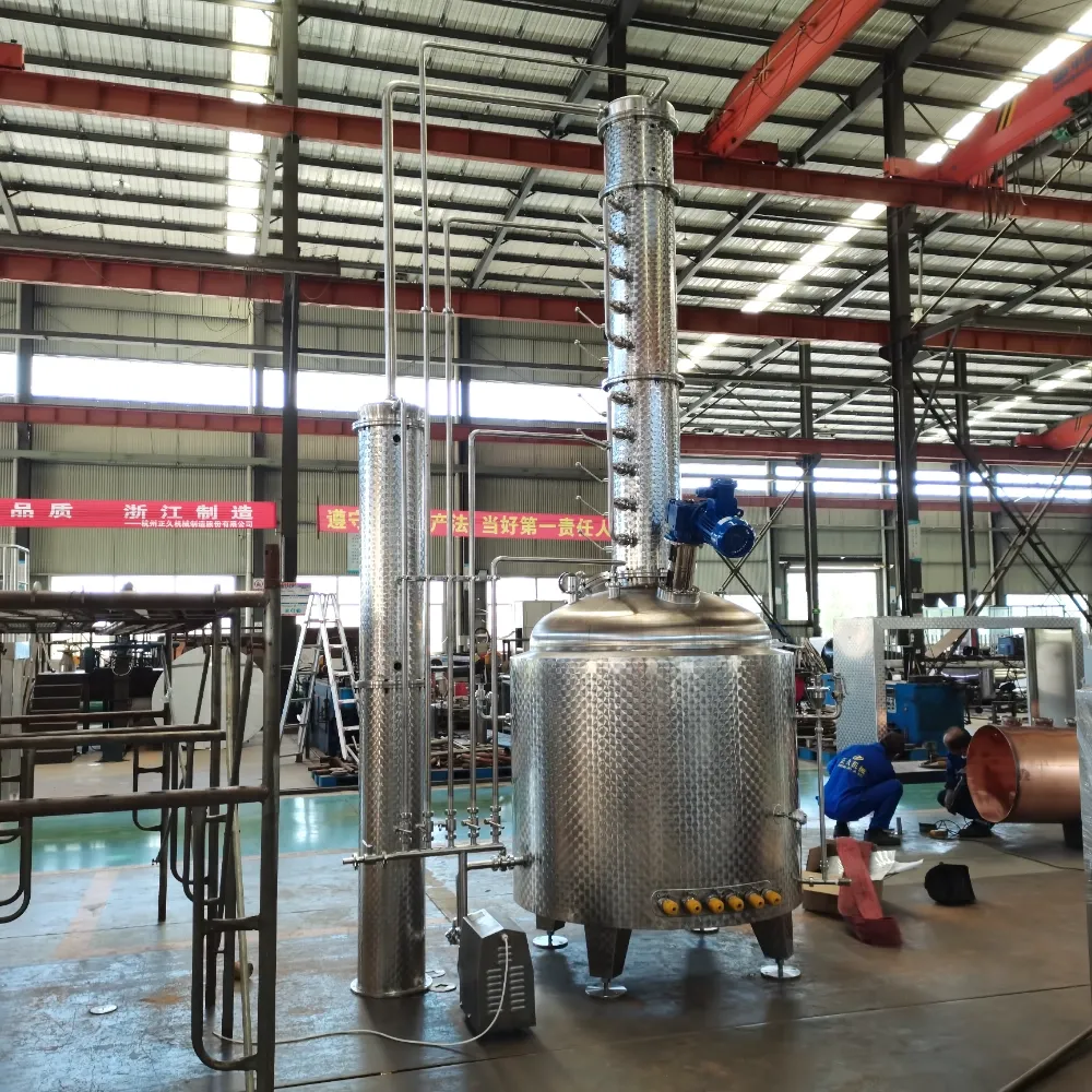 1000l‑vodka‑distillation‑system‑stainless‑steel‑boiler‑tower‑condenser‑rear‑side‑view