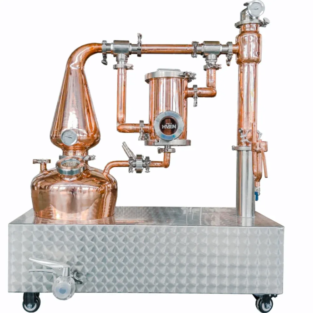TGD G20 20L copper whiskey still with gin basket, front view