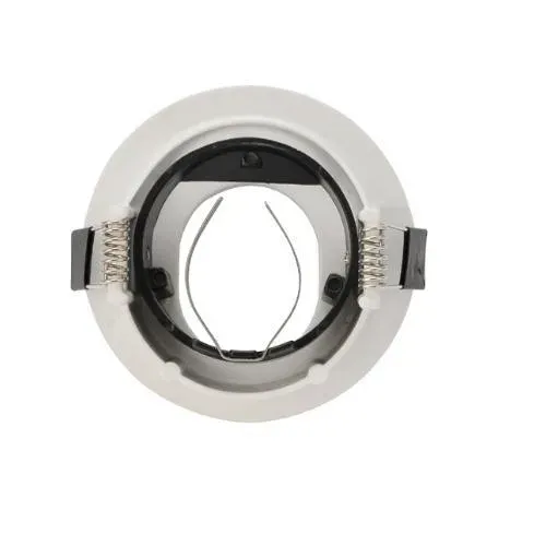 Round COB recessed downlight front view with clips