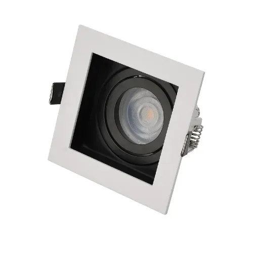 Square recessed spotlight frame white inner angle view