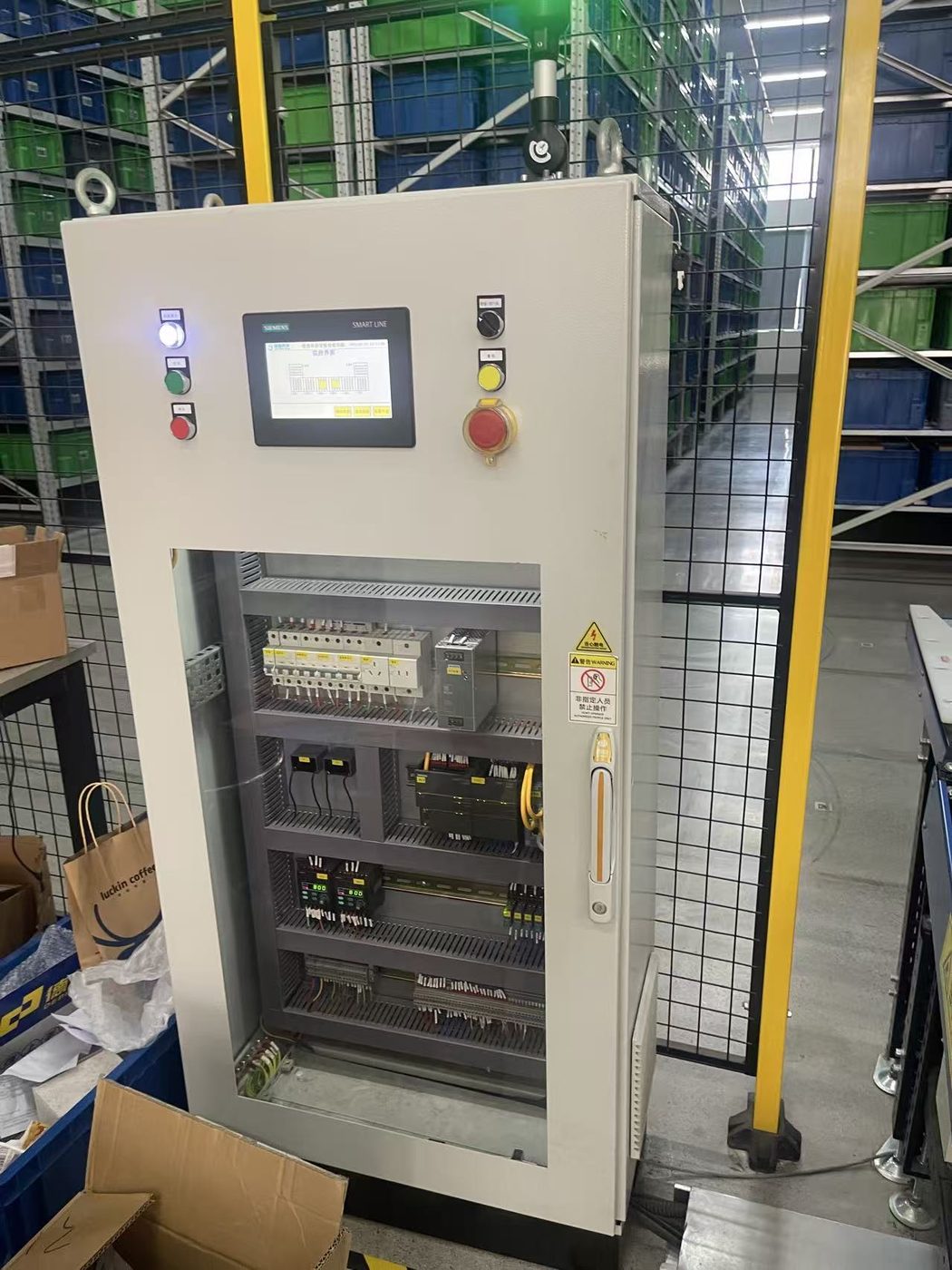 HMI control panel during final check before packing