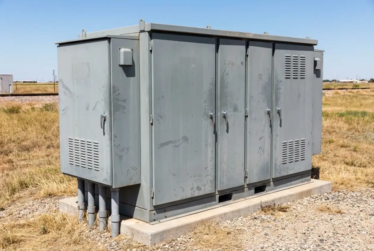 A large outdoor Electrical cabinet