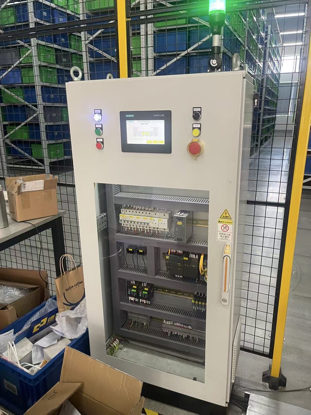 HMI control panel during quality inspection at partner workshop