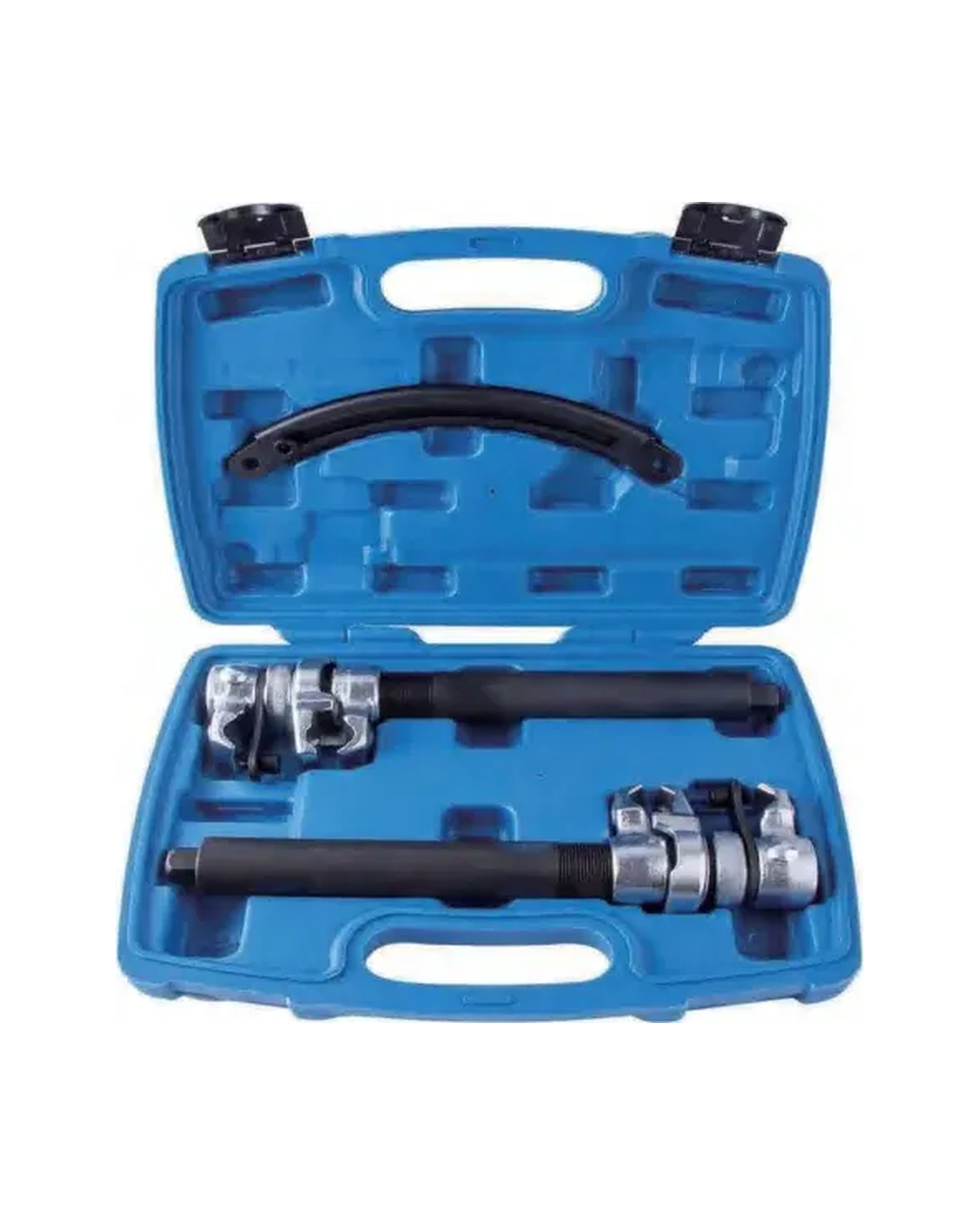 Heavy duty coil spring compressor set in blue case