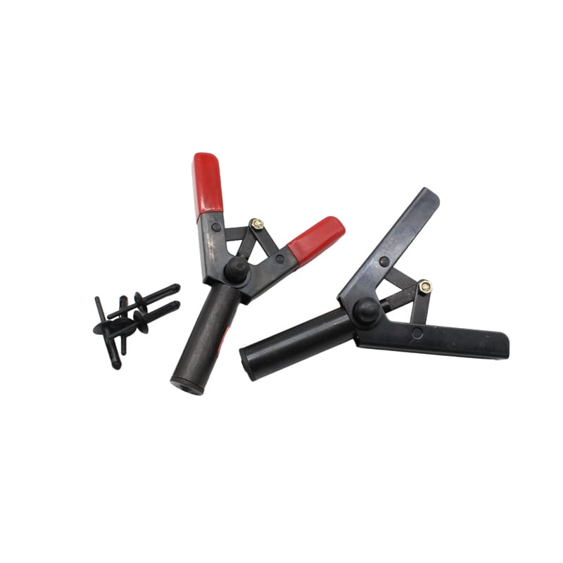 Poly rivet gun kit with rivet gun and POM rivets in four sizes