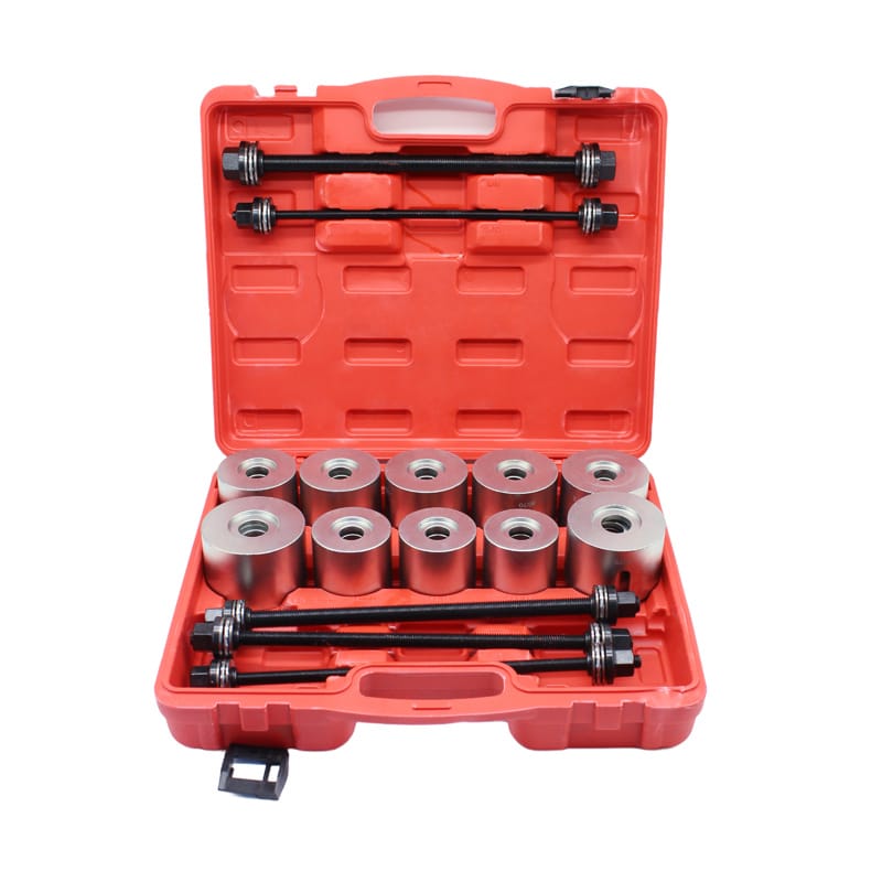 Press and pull sleeve kit with 22 sleeve size combinations and threaded rods