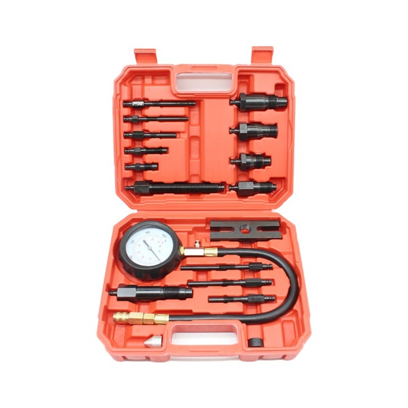 TU-15B diesel engine compression test set with gauge, hose and glow plug and injector adapters