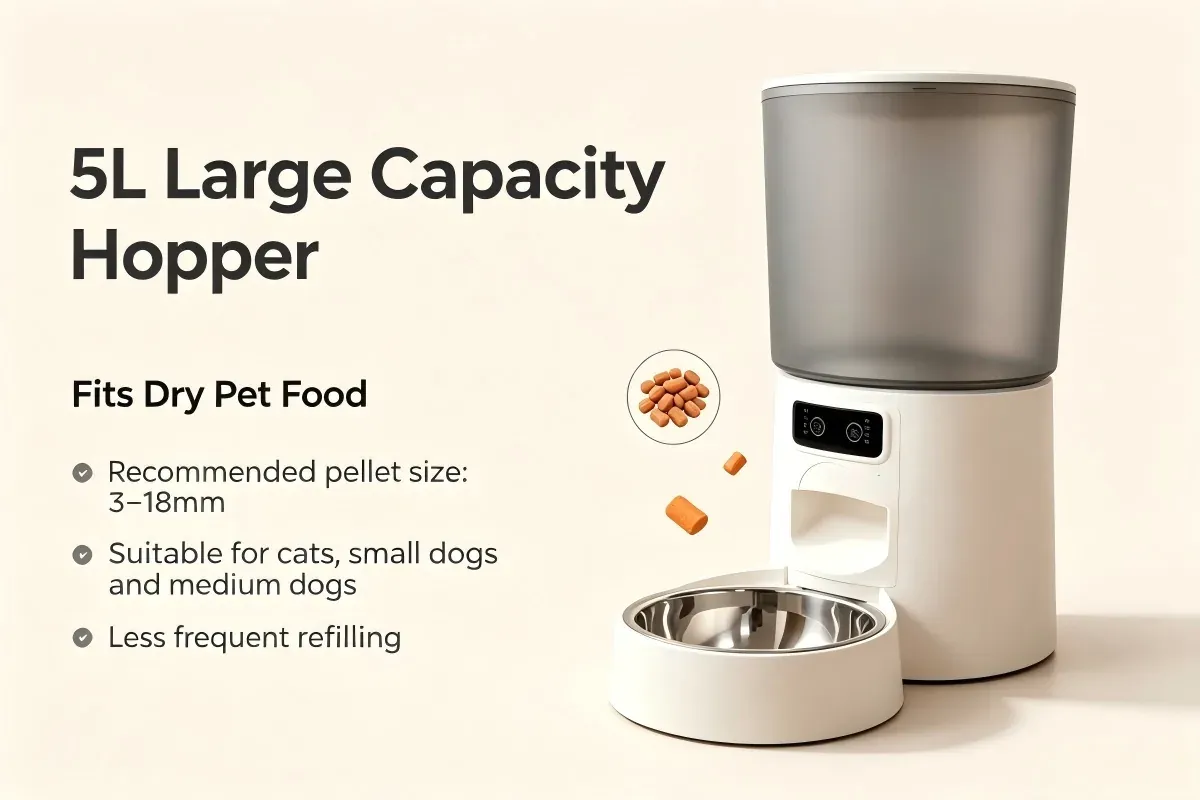 5L large capacity hopper of the CW-W2510 button feeder