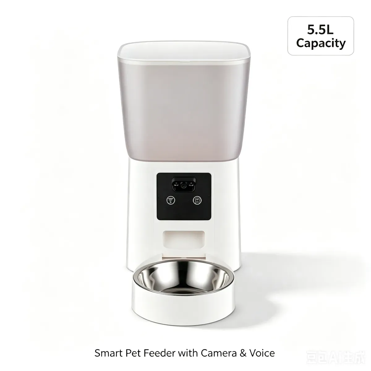 CW-W2409S 5.5L video smart pet feeder with stainless bowl