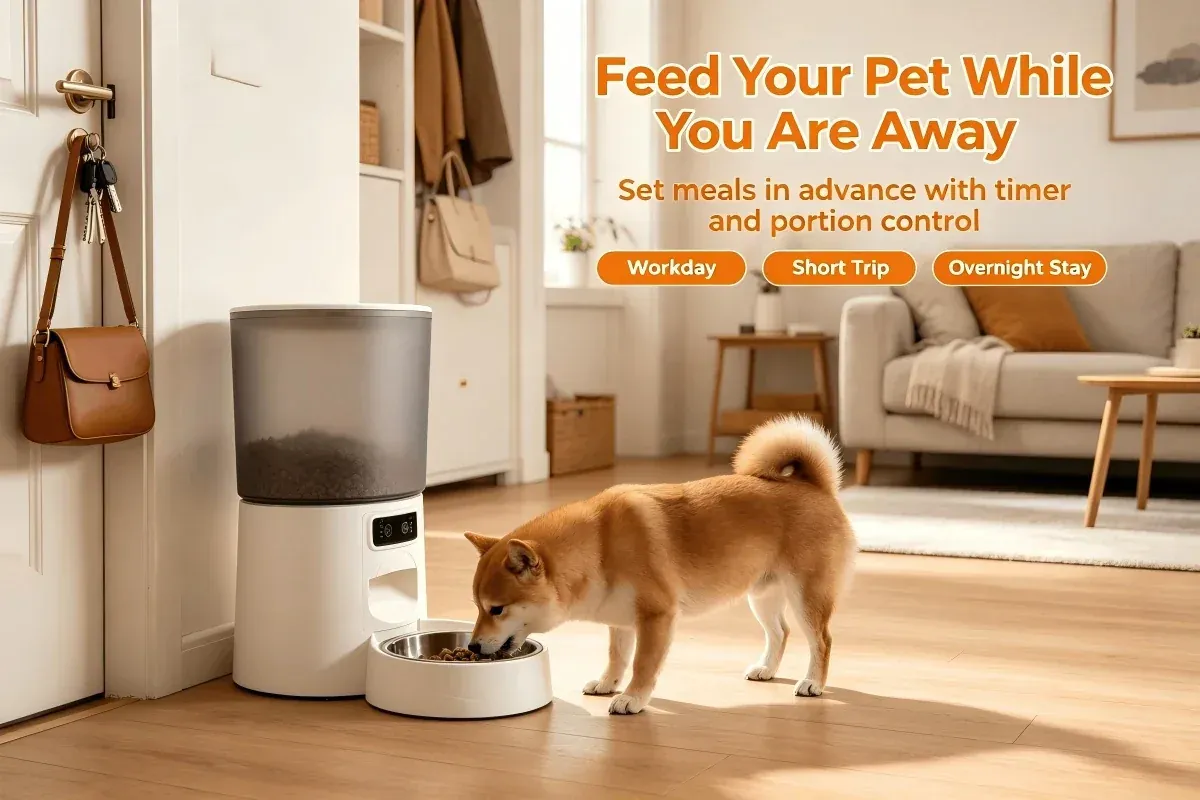 CW-W2510 feeding a cat while the owner is away