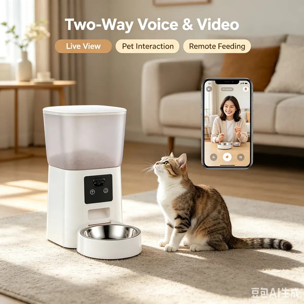 Two-way audio and live video on the CW-W2409S feeder